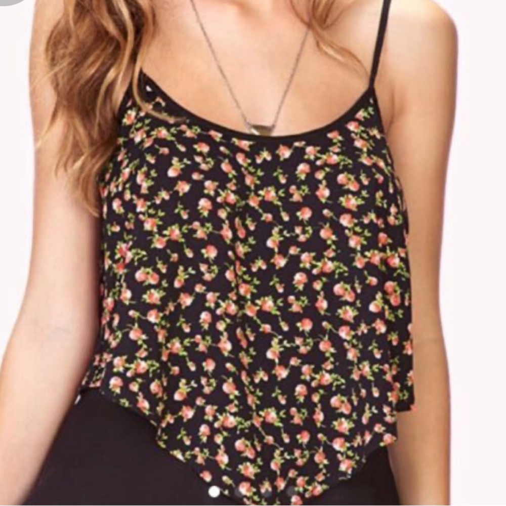 Forever 21 slightly cropped floral cami tank size medium - Picture 4 of 8